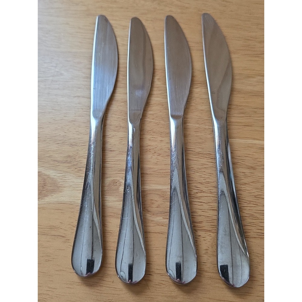 Set of 4 Gourmet Settings Windermere Dinner Knives 9.5" Stainless Flatware